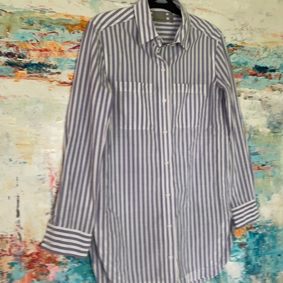 ATHLETA Blue & White Stripe Tunic Top Sz XXS EC! - Picture 8 of 9